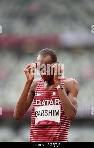 Mutaz Essa Barshim competing during the Tokyo 2020 Olympic Games. Stock Photo