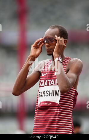 Mutaz Essa Barshim competing during the Tokyo 2020 Olympic Games. Stock Photo