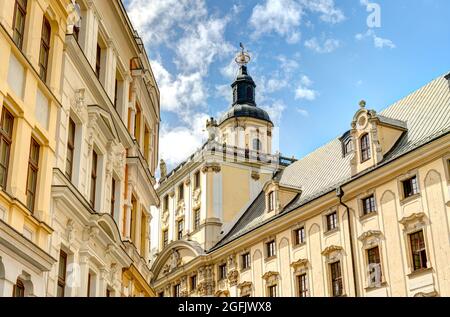 Wroclaw University building, HDR Image Stock Photo