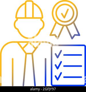 Quality control manager gradient linear vector icon Stock Vector