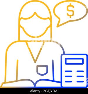Accountant gradient linear vector icon Stock Vector