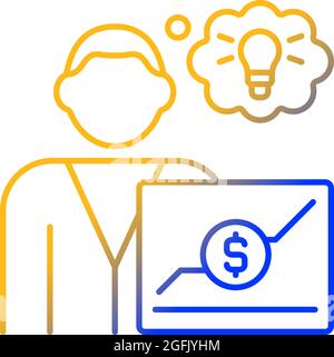 Business analyst gradient linear vector icon Stock Vector