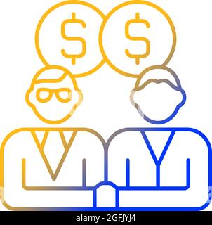 Sales representative gradient linear vector icon Stock Vector