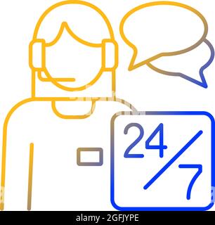 Customer support gradient linear vector icon Stock Vector