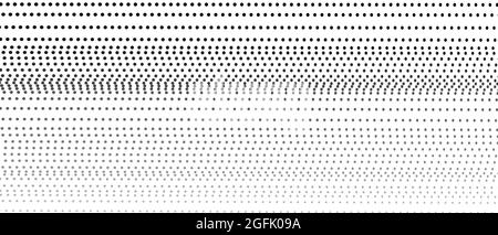 Dotted straight strips. Vector black, gray spots, fade gradient, white background. Technology pattern. Abstract monochrome line art design. EPS10 Stock Vector