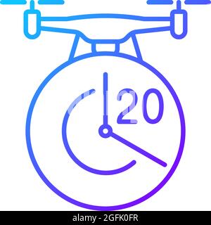 Maximum flight time gradient linear vector manual label icon Stock Vector