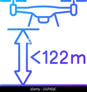 Max flight height gradient linear vector manual label icon Stock Vector