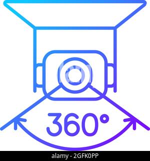 Full camera rotation gradient linear vector manual label icon Stock Vector