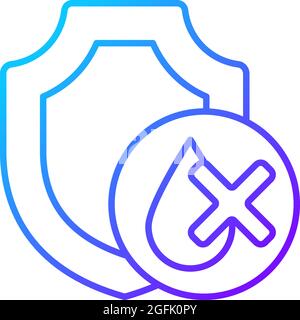 Waterproof drone gradient linear vector manual label icon Stock Vector