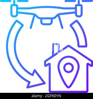 Return to home function gradient linear vector manual label icon Stock Vector