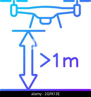 Minimum flight height gradient linear vector manual label icon Stock Vector
