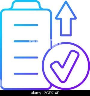 Fly with fully charged battery gradient linear vector manual label icon Stock Vector