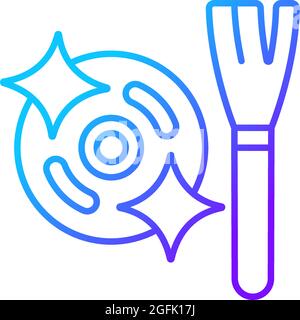 Clean motor after use gradient linear vector manual label icon Stock Vector