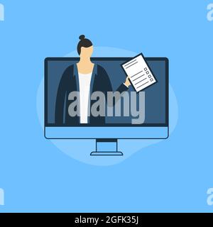 Businessman offering an agreement or contract online. Talk about the terms of the contract. Digital signature concept Stock Vector