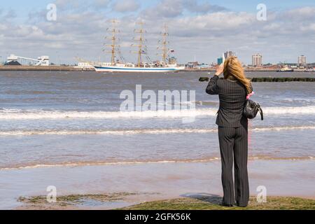 The tall ships race at Liverpool in 2008 Stock Photo