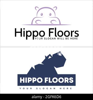 Hippopotamus icon vector logo design Stock Vector