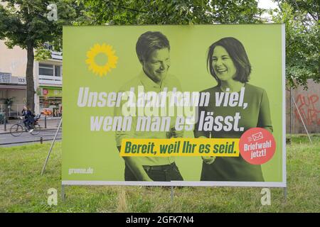 Wahlplakat, Robert Habeck und Annalena Baerbock, Die Grünen, Bundestagswahl, Berlin, Deutschland Stock Photo