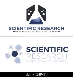 Medical scientific lab education logo design Stock Vector