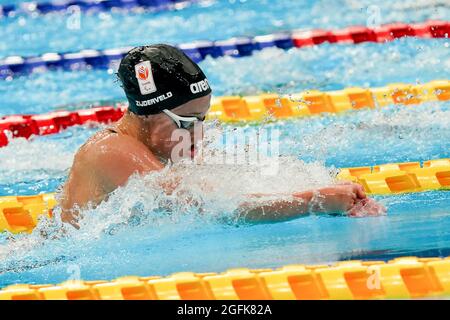 Tokyo, Japan. 26th Aug, 2021. TOKYO, JAPAN - AUGUST 26: Chantalle Zijderveld of the Netherlands competing on Women's 100m Breaststroke during the Tokyo 2020 Olympic Games at the Tokyo Aquatics Centre on August 26, 2021 in Tokyo, Japan (Photo by Ilse Schaffers/Orange Pictures) NOCNSF Credit: Orange Pics BV/Alamy Live News Stock Photo