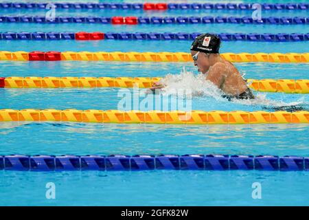 Tokyo, Japan. 26th Aug, 2021. TOKYO, JAPAN - AUGUST 26: Chantalle Zijderveld of the Netherlands competing on Women's 100m Breaststroke during the Tokyo 2020 Olympic Games at the Tokyo Aquatics Centre on August 26, 2021 in Tokyo, Japan (Photo by Ilse Schaffers/Orange Pictures) NOCNSF Credit: Orange Pics BV/Alamy Live News Stock Photo