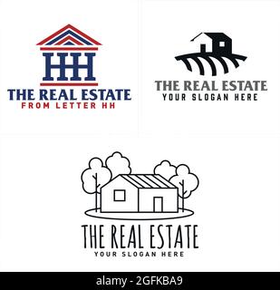 Real estate mortgage building logo design Stock Vector
