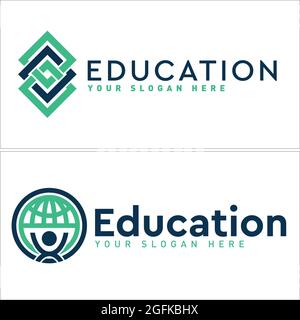 Global people icon logo design vector education Stock Vector