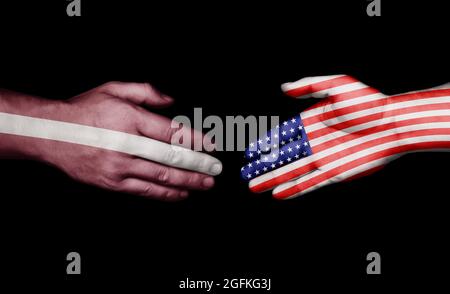 Country handshaking concept Stock Photo