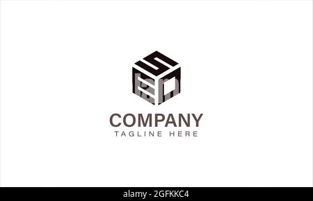 Letter SEO Logo, Three Letter Logo, Alphabet S E O Hexagon Shape Vector Icon Template Stock Vector