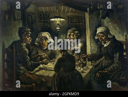 Vincent van Gogh – The Potato Eaters (1885) famous painting. Stock Photo