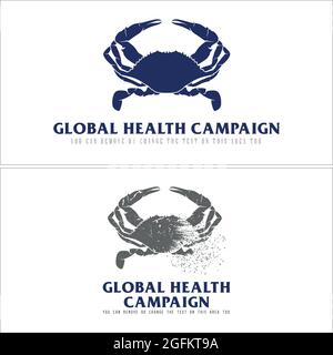Illustration vector crab logo design Stock Vector