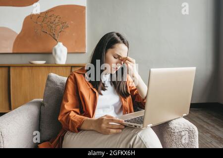 Work at home, remote employee, student on distance learning Stock Photo