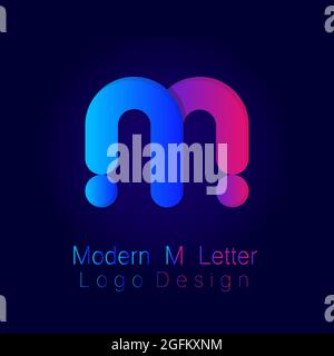 Vector illustration of abstract modern m letter logo design for business on white backgroud. Stock Vector