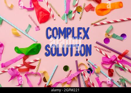 Inspiration showing sign Complex Solution. Business idea significant ideas that are completely or partly repressed Colorful Party Collections Flashy Stock Photo