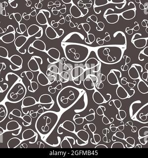 Vector design seamless pattern with glasses. Shapes in endless pattern design. Rims seamless pattern for print, textile, fabric, clothing, accessories Stock Vector