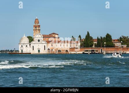 Venice lagoon. Church of San Michele in Isola also called San Michele di Murano in Renaissance Style (1468-1479) by architect Mauro Codussi. Italy. Stock Photo