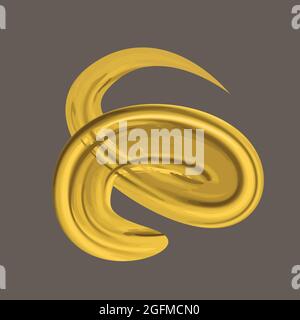 A smear of a vector brushstroke with a golden brush. An acrylic spot of golden color on a transparent background. Abstract gold textured paint for an invitation, wedding or birthday card template Stock Vector