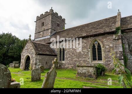 Church of St Peter at Llanwenarth, Monmouthshire, Wales, UK Stock Photo