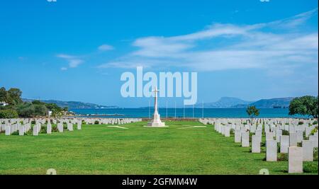 Suda Bay War Cemetery, near Chania (Xania) on the island of Crete, Greece Stock Photo
