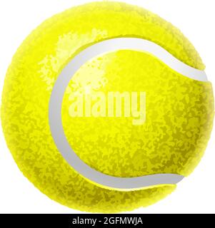 3D Yellow Tennis Ball Isolated Realistic Fuzzy Sports Ball Illustration ...