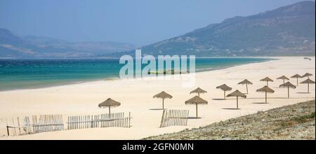 Tarifa in Spain is Europe's southernmost point - the Atlantic Ocean meets the Mediterranean Stock Photo