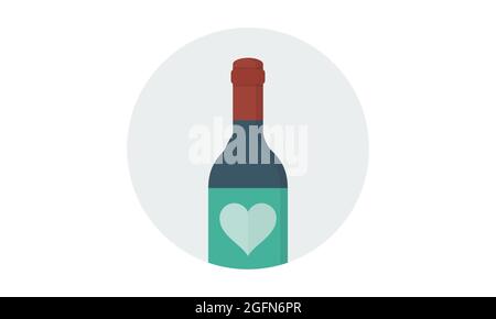 Wine bottle icon simple style vector illustration Stock Vector