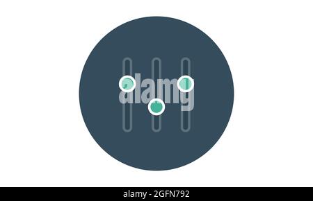 Levels vector icon. Settings icon for web design with volume or chart editing symbol. Equalizer Stock Vector