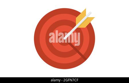 Target icon. Arrow hitting a target. Business concept. Vector illustration Stock Vector