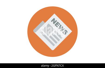 newspaper icon vector from news journal collection. Color symbol for use on web and mobile apps, logo, print media Stock Vector