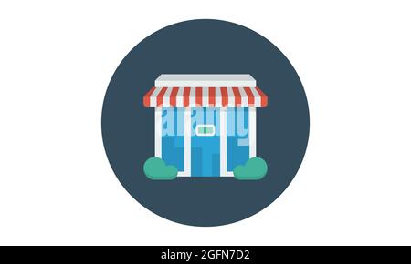 Store, shop icon vector. Mini-market, shopping symbol . Sale, customize and buy sign for website. Stock Vector