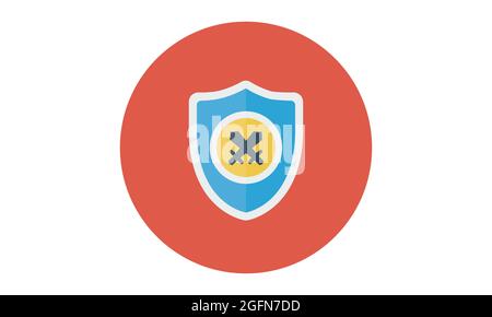 vector shield icon, flat design best shield icon, sword icon conception with shield icon