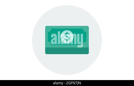 Dollar money icon. Cash sign bill symbol flat payment, dollar currency icon Stock Vector