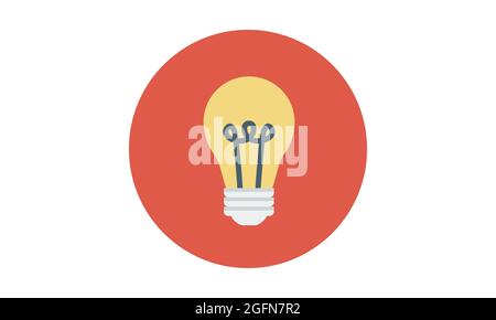 Simple light bulb icon isolated on white background. Idea sign concept. Stock Vector