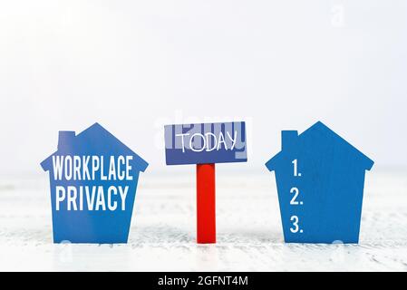 Conceptual caption Workplace Privacy. Business concept protection of individual privacy rights in the workplace Presenting Real Estate Business Stock Photo