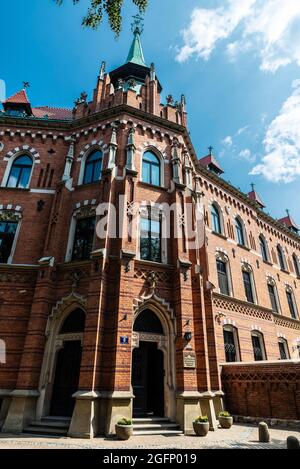 Krakow, Poland - August 29, 2018: Entrance of Seminary of the Roman Catholic Archdiocese in Krakow, Poland Stock Photo